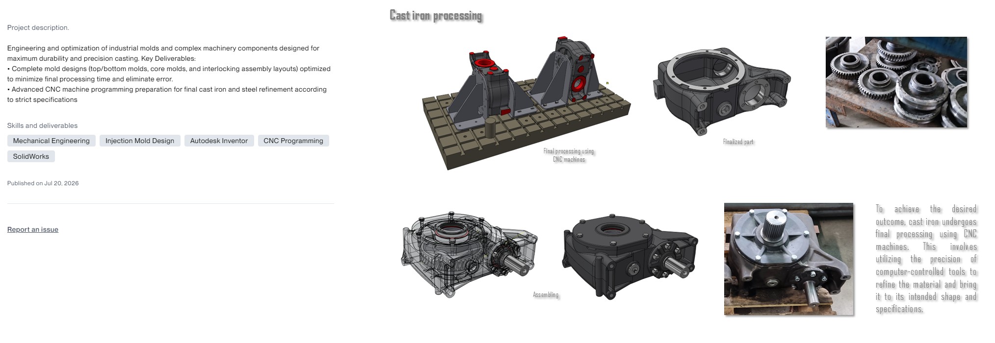 Precision casting mold screenshot